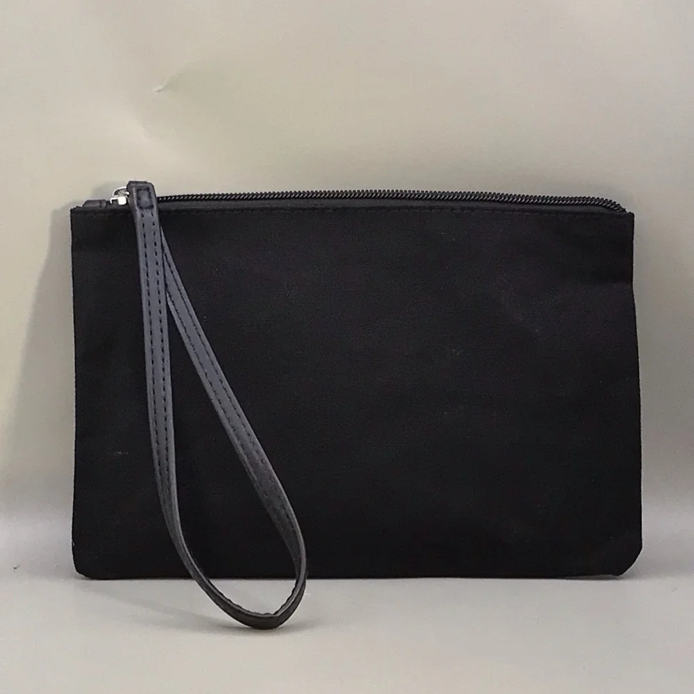Victoria's Secret Wristlet Cosmetic Bag - Black With Silver Sequins 9